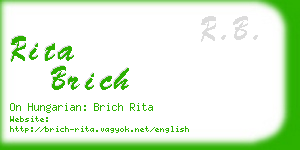 rita brich business card